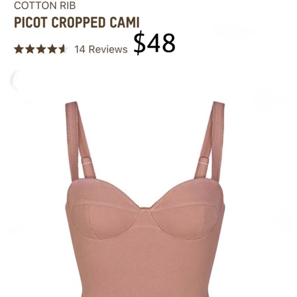 NWT SKIMS Mauve Women's Intimate Top - Picture 2 of 5